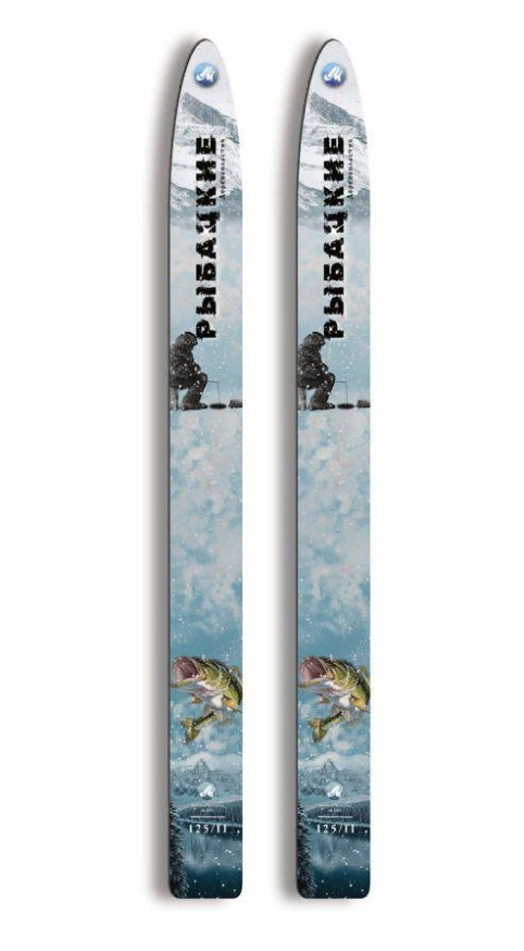 Лыжи РЫБАЦКИЕ, дерево, длина 125 см, ширина 110 мм