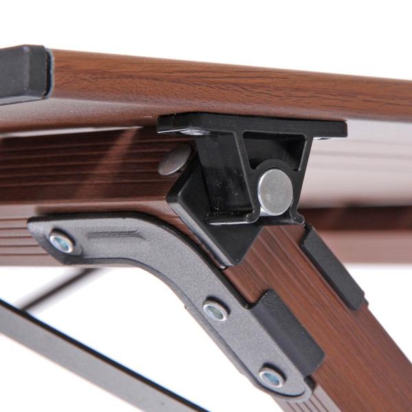 Стол кемпинговый складной 86*58*44 см, цвет: темное дерево, каркас алюминий