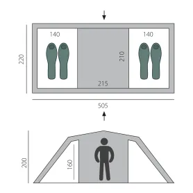 Палатка Ruswell 4 зеленая, Btrace