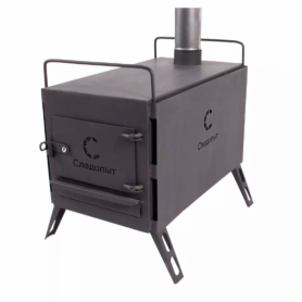 Печь походная Heavy малая (с экранами, угловыми трубами, грибком), сталь 2 мм, Следопыт