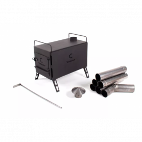 Печь походная Heavy малая (с экранами, угловыми трубами, грибком), сталь 2 мм, Следопыт