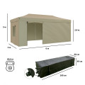 Тент-шатер быстросборный 4362 3x6х3м (раскладывается гармошкой) полиэстер бежевый
